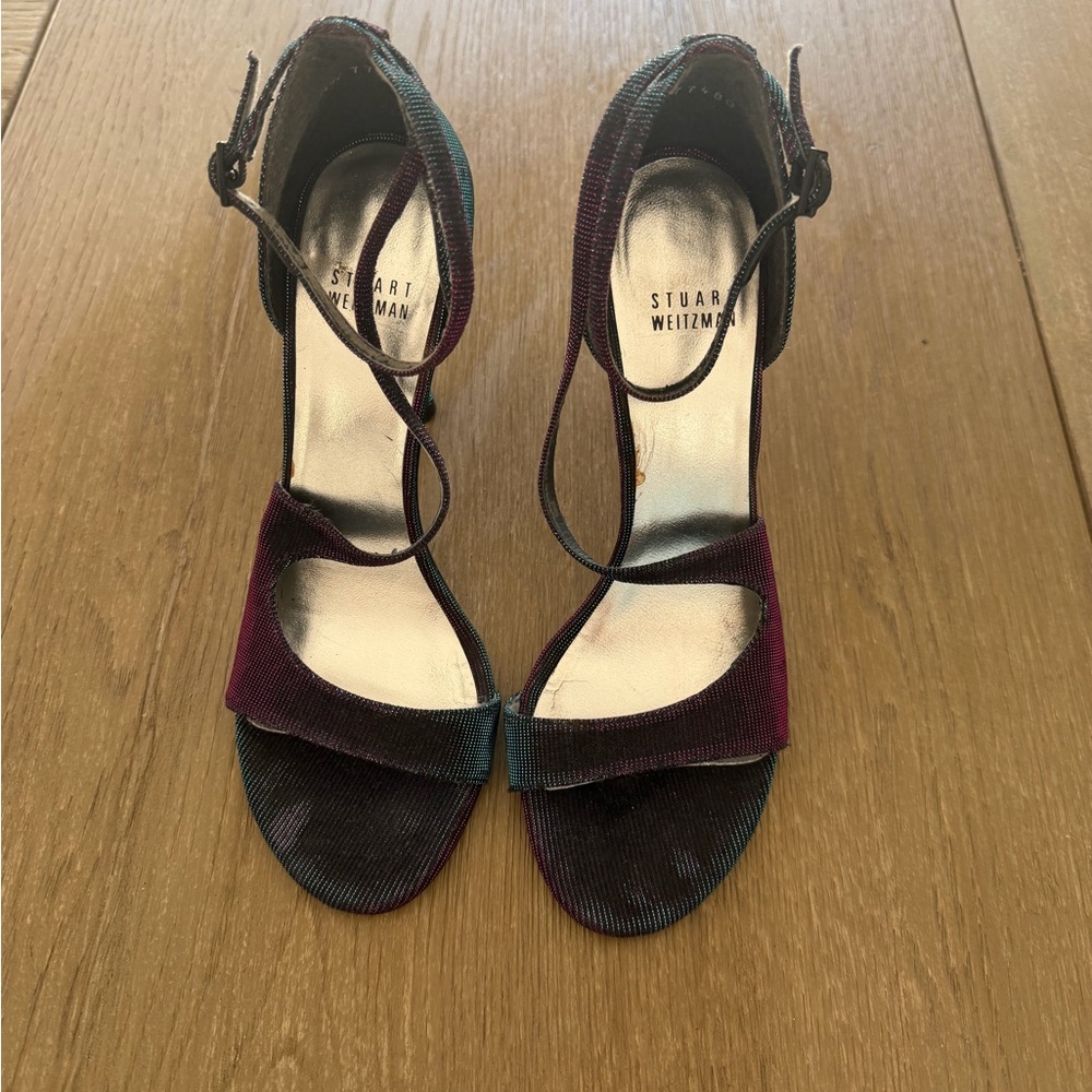 Stuart Weitzman Purple and Teal Heeled Sandals